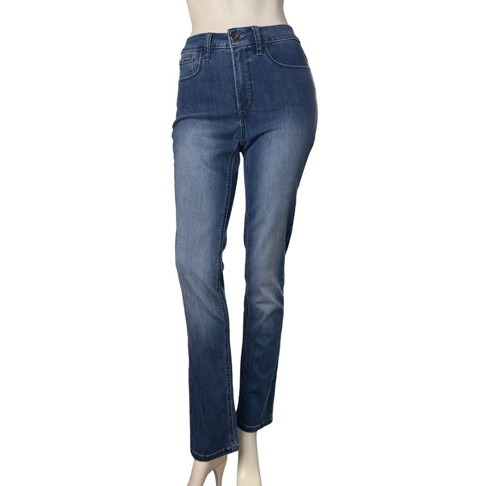 Santana Jeans High Rise Straight Leg Blue Denim Classic Minimalist Normcore Sz 6